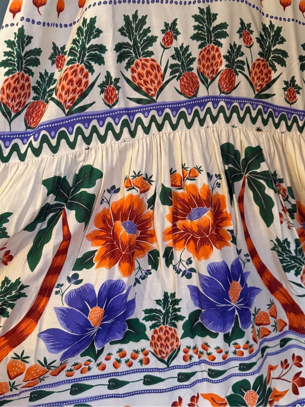 Farm Rio V Neck Floral Tie-Front Maxi Dress - Picture 6 of 12